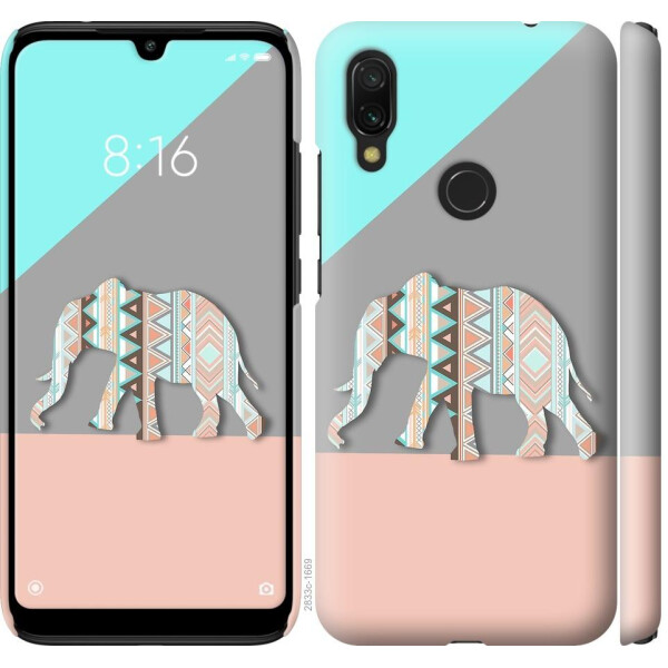 

Чехол на Xiaomi Redmi 7 Узорчатый слон (04798)