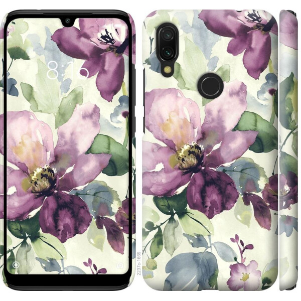 

Чехол на Xiaomi Redmi 7 Цветы акварелью (04798)