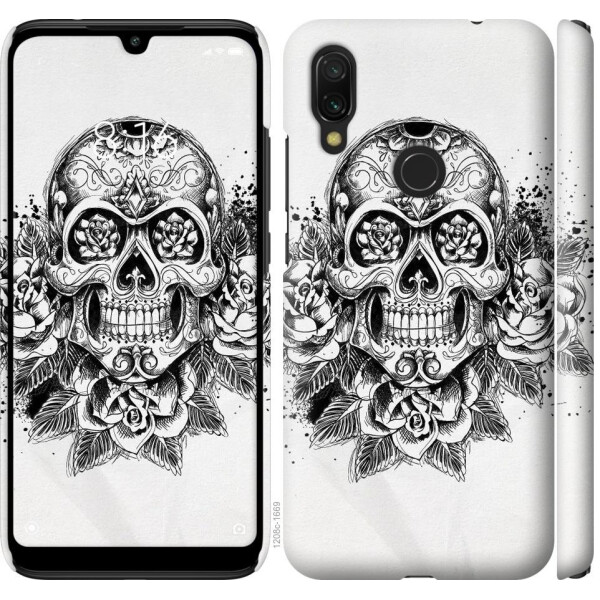 

Чехол на Xiaomi Redmi 7 Череп и розы (04798)