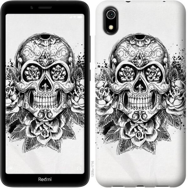 

Чехол на Xiaomi Redmi 7A Череп и розы (04798)