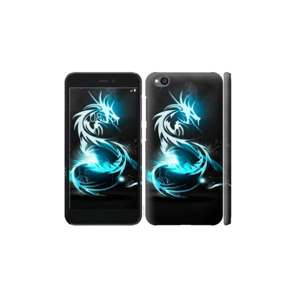 

Чехол на Xiaomi Redmi Go Бело-голубой огненный дракон (04798)