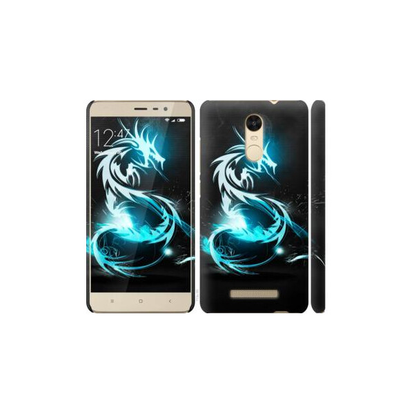 

Чехол на Xiaomi Redmi Note 3 Бело-голубой огненный дракон (04798)