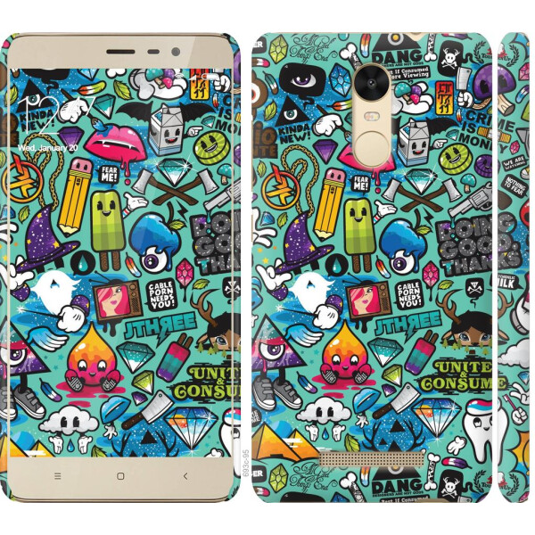 

Чехол на Xiaomi Redmi Note 3 Стикер бомбинг 1 (04798)