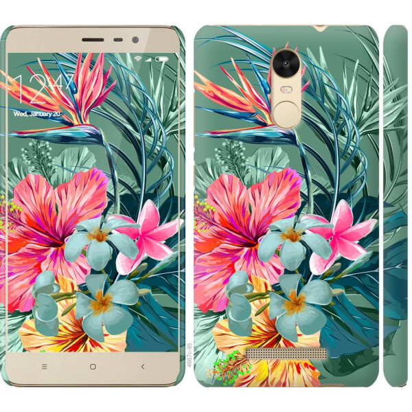

Чехол на Xiaomi Redmi Note 3 Тропические цветы v1 (04798)