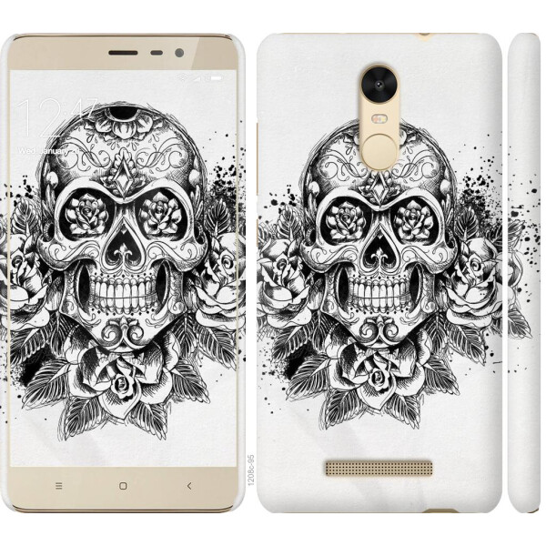 

Чехол на Xiaomi Redmi Note 3 Череп и розы (04798)