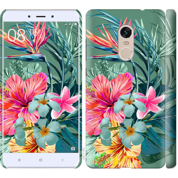 

Чехол на Xiaomi Redmi Note 4 Тропические цветы v1 (04798)