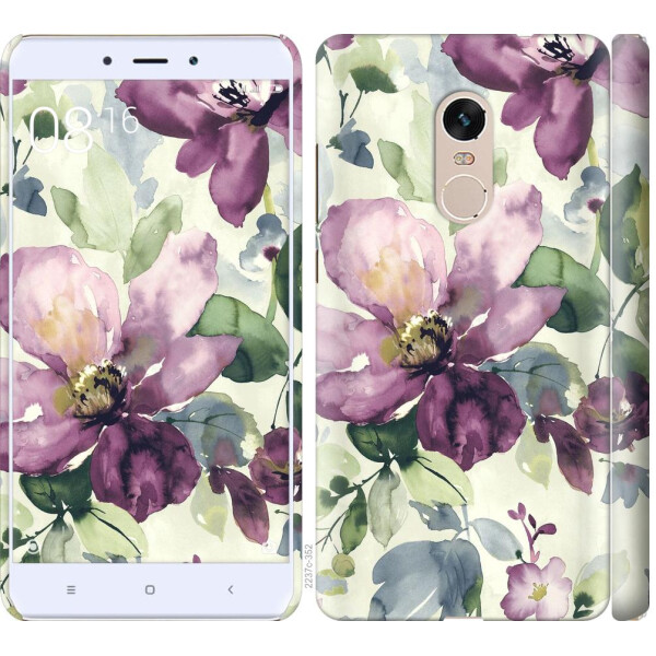 

Чехол на Xiaomi Redmi Note 4 Цветы акварелью (04798)