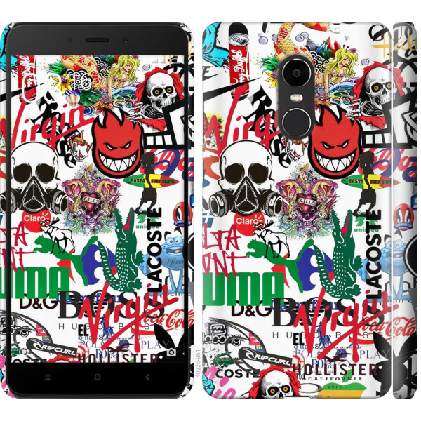 

Чехол на Xiaomi Redmi Note 4X Many different logos (04798)