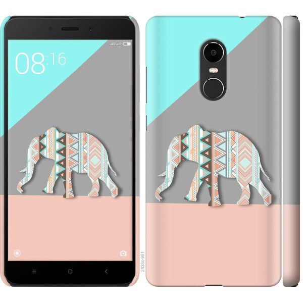 

Чехол на Xiaomi Redmi Note 4X Узорчатый слон (04798)