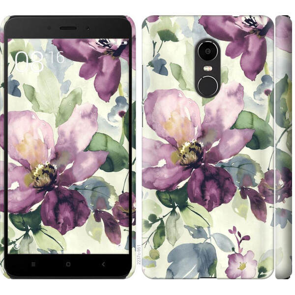 

Чехол на Xiaomi Redmi Note 4X Цветы акварелью (04798)