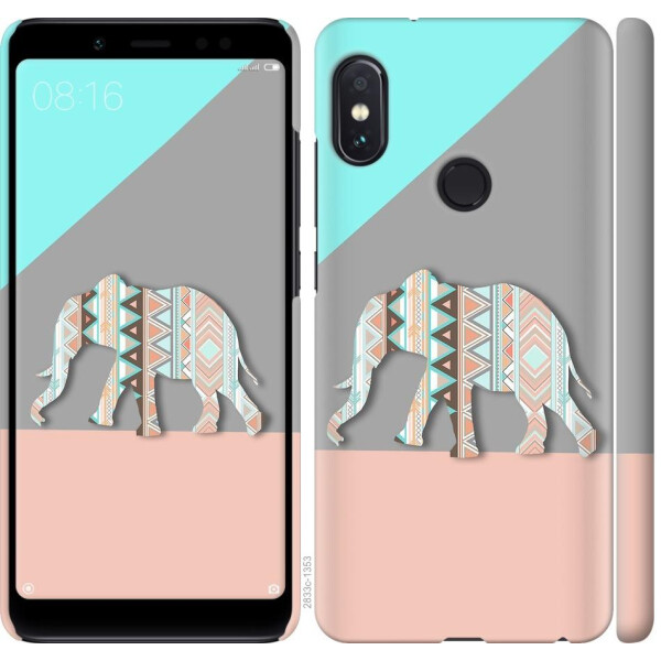 

Чехол на Xiaomi Redmi Note 5 Pro Узорчатый слон (04798)