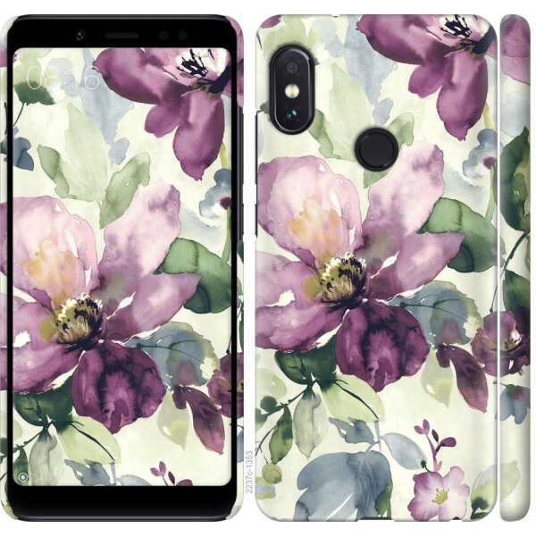 

Чехол на Xiaomi Redmi Note 5 Pro Цветы акварелью (04798)