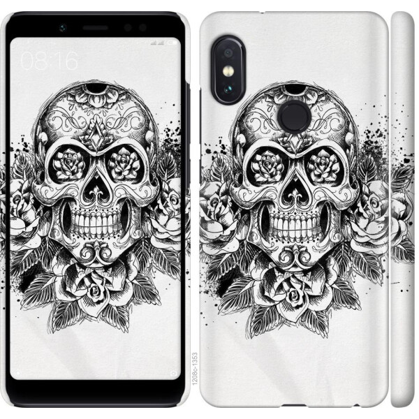 

Чехол на Xiaomi Redmi Note 5 Pro Череп и розы (04798)
