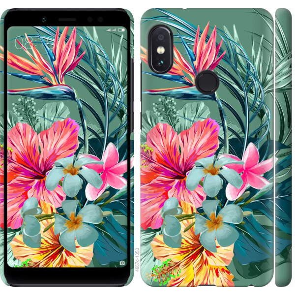 

Чехол на Xiaomi Redmi Note 5 Тропические цветы v1 (04798)