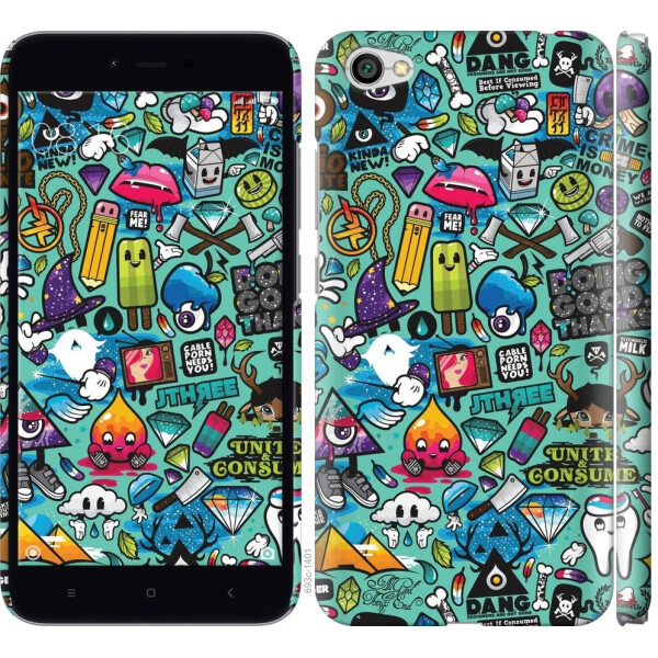 

Чехол на Xiaomi Redmi Note 5A Стикер бомбинг 1 (04798)