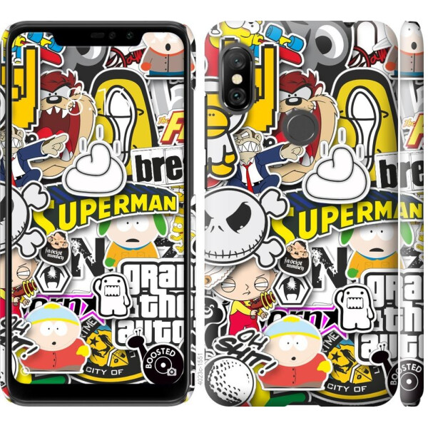 

Чехол на Xiaomi Redmi Note 6 Pro Popular logos (04798)
