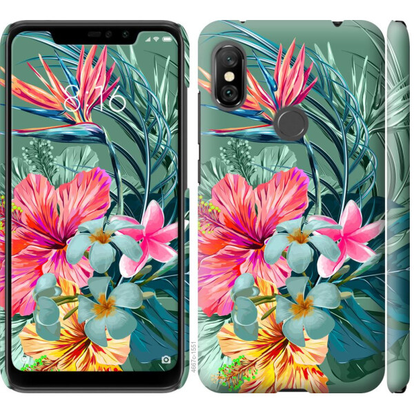 

Чехол на Xiaomi Redmi Note 6 Pro Тропические цветы v1 (04798)