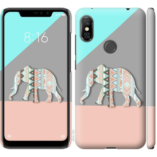 

Чехол на Xiaomi Redmi Note 6 Pro Узорчатый слон (04798)