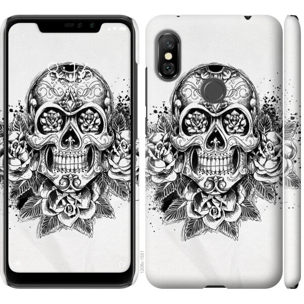 

Чехол на Xiaomi Redmi Note 6 Pro Череп и розы (04798)