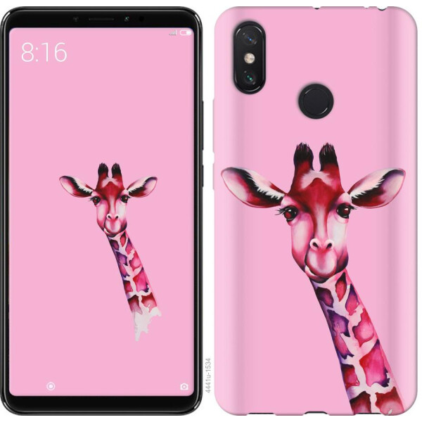 

Чехол на Xiaomi Redmi Note 8 Розовая жирафа (04798)