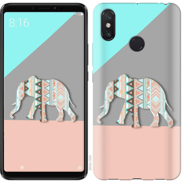 

Чехол на Xiaomi Redmi Note 8 Узорчатый слон (04798)
