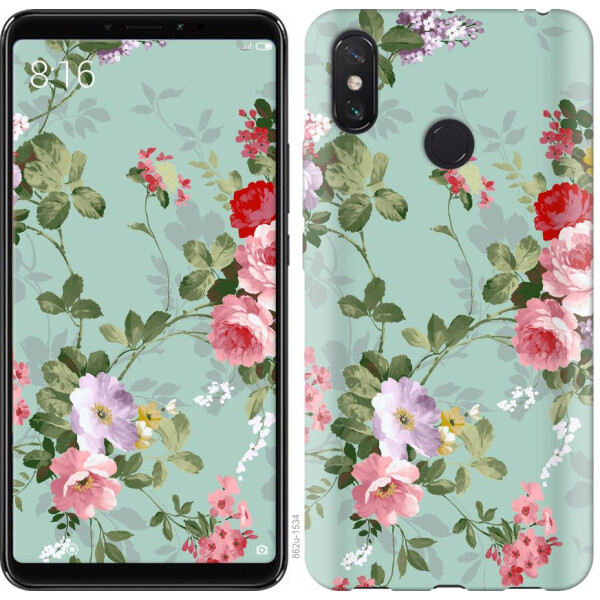 

Чехол на Xiaomi Redmi Note 8 Цветочные обои 2 (04798)