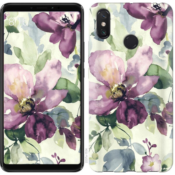 

Чехол на Xiaomi Redmi Note 8 Цветы акварелью (04798)
