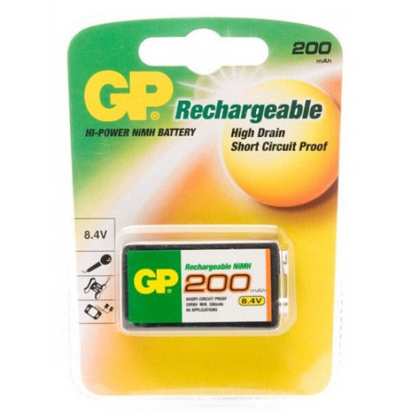 

Аккумулятор Gp Rechargeable 6F22, Крона 200 Mah 4.8V Ni-Mh