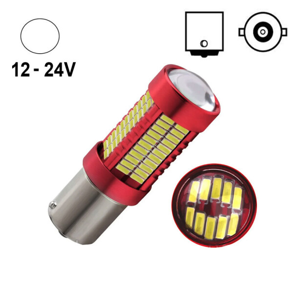 

Автолампа Terra P21W / 1156, цоколь BA15s, 4014x106smd, линза, белый, 12-24V