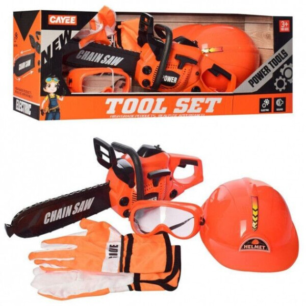 

Детский Игровой набор Tool Set | Детский набор инструментов бензопила, каска, перчатки