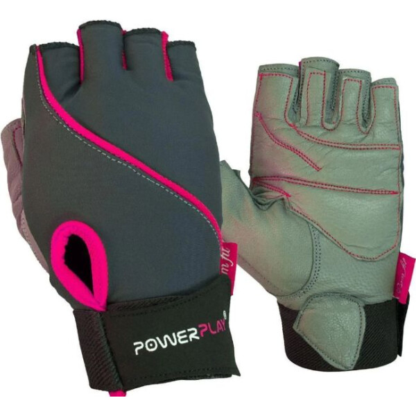 

Перчатки для фитнеса PowerPlay 1725 женские Серо-Розовые S (00021184)