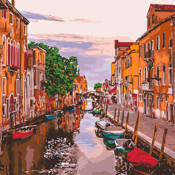 

Картина по номерам.Венецианский вечер40x40см KHO3571