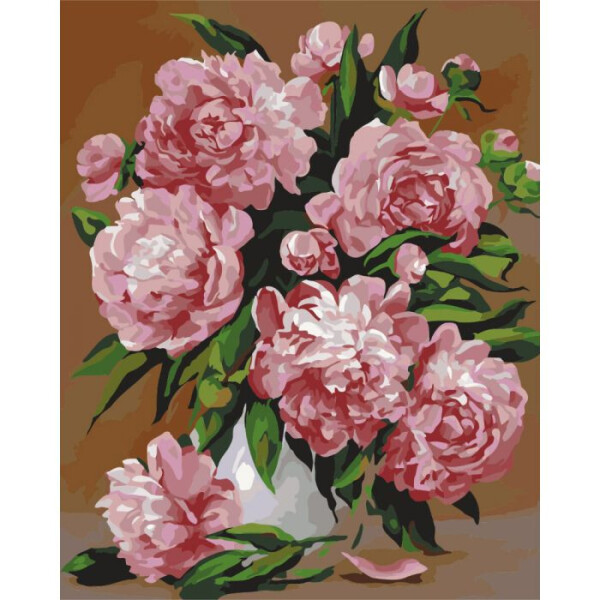 

Картина по номерам. БукетыИмператорские пионы40x50см x KHO2087