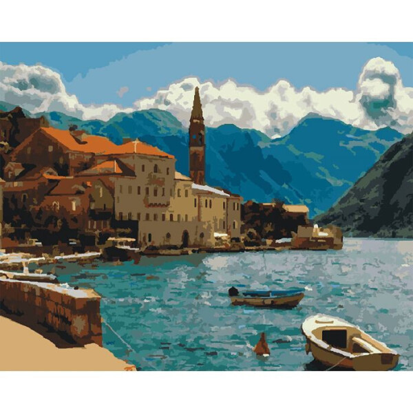 

Картина по номерам. Сельский пейзажПрибрежное утро40x50см KHO2229