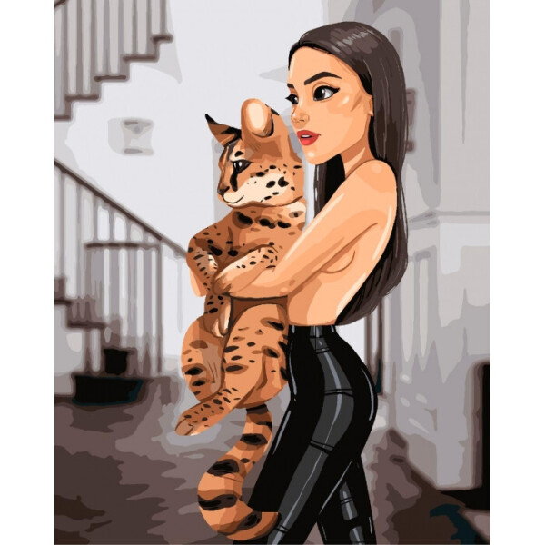 

Картина по номерам.'Моя любимица40x50см KHO4605