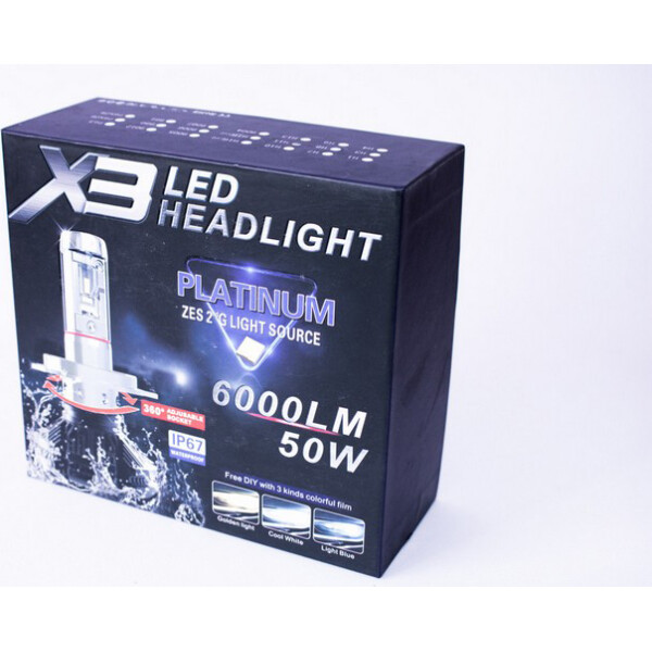 

AllLight X3 H11 50W 6000K 6000lm с радиатором и светофильтрами (3000K/8000K)