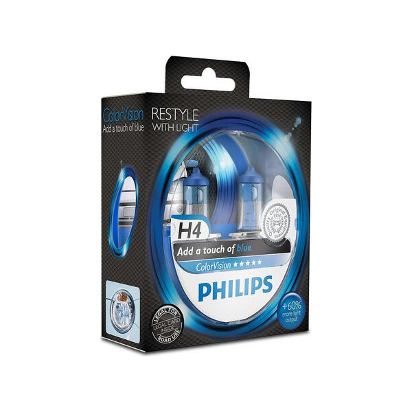 

PHILIPS 12342CVPBS2 H4 60/55W 12V P43t ColorVision Blue