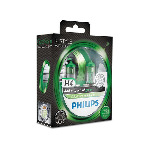 

PHILIPS 12342CVPGS2 H4 60/55W 12V P43t ColorVision Green