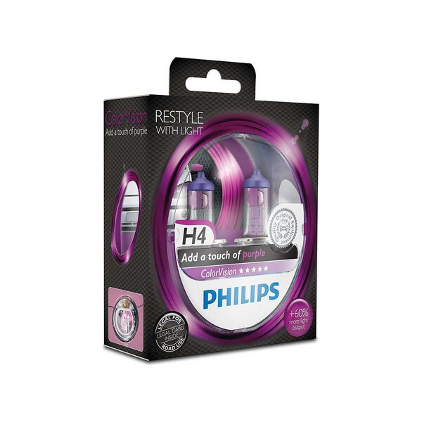 

PHILIPS 12342CVPPS2 H4 60/55W 12V P43t ColorVision Purple