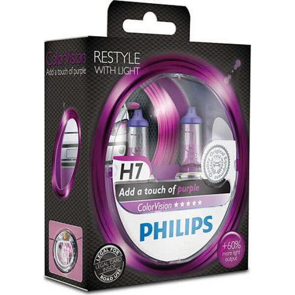 

PHILIPS 12972CVPPS2 H7 55W 12V PX26d ColorVision Purple