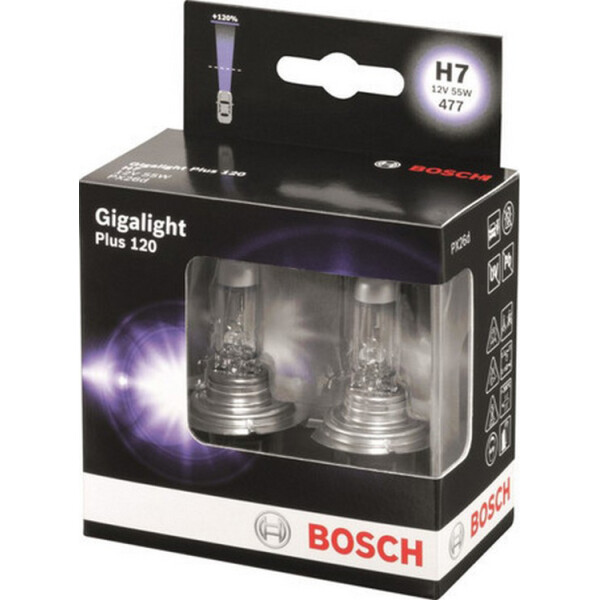 

Ксенон BOSCH Gigalight Plus 120% H7 55W 12V PX26d (1987301107) 2шт/бокс