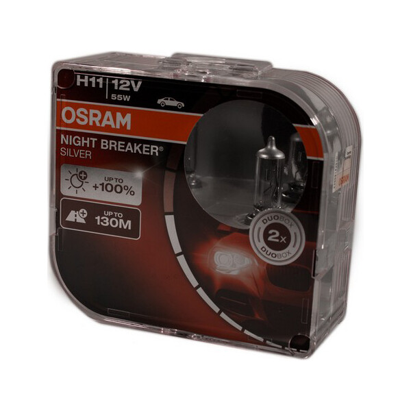 

OSRAM 64211NBS Night Breaker Silver +100 H11 55W 12V PX29t 10X2 HardDuopet