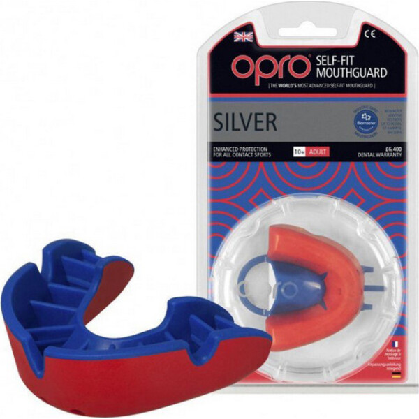 

Капа OPRO Silver Red/Blue (00021315)