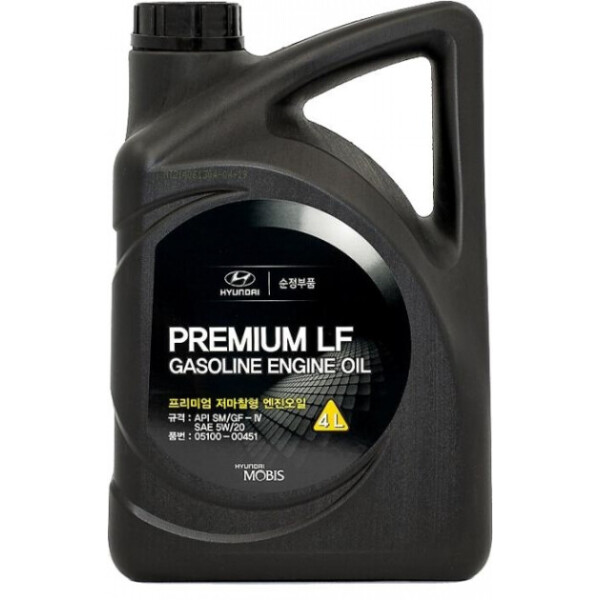 

Моторное масло Hyundai Kia Mobis Premium Gasoline SM 5W-20 4 л (05100-00451)