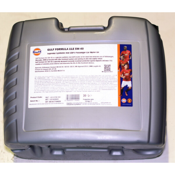 

Моторное масло Gulf Formula ULE 5W-40 20 л (122163GU01)