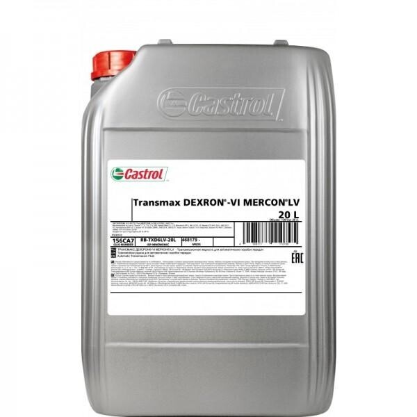 

Трансмиссионное масло Castrol Transmax Dexron VI Mercon LV 20л