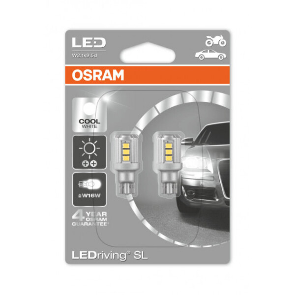

Автолампа диоды OSRAM 9212CW Premium W16W 12V W2.1X9.5d 6000K 2pcs. blister