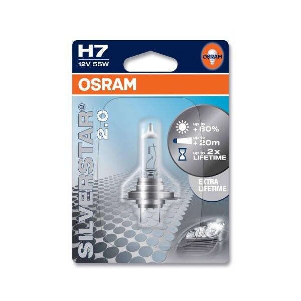 

Автолампа OSRAM H7 64210SV2-01B Silver Star 2.0 55W 12V PX26D 10X1 Blister