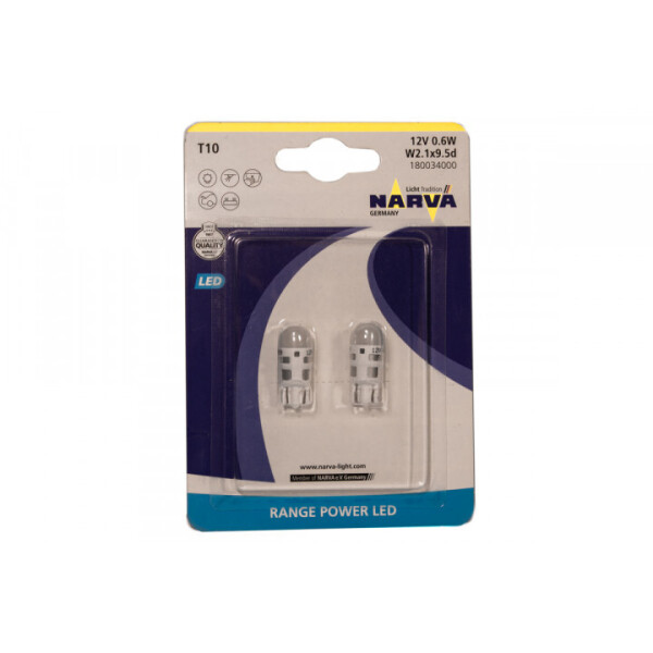 

Автолампа диоды Narva 18003-02B W5W 12V W2,1x9,5d LED 1W 6000K