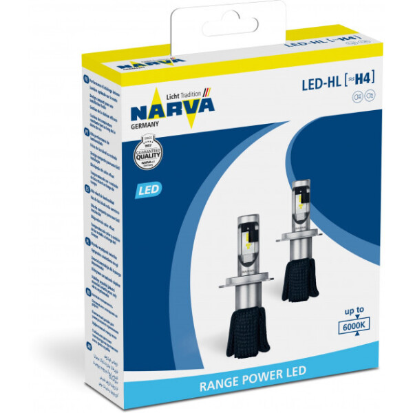 

Комплект диодных ламп Narva 18004 H4 6000K X2 15,8W P43t-38